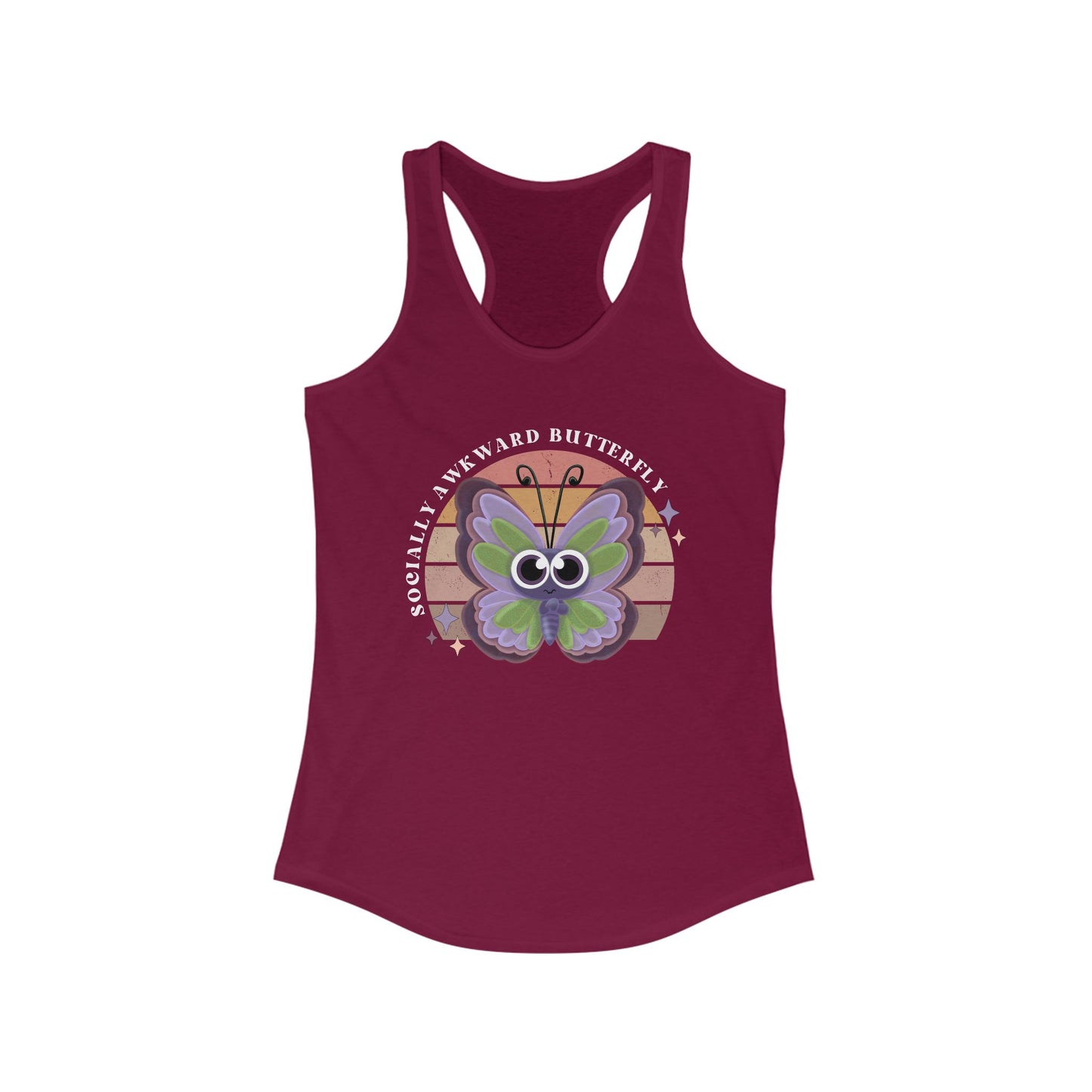 Socially Awkward Butterfly, Women's Ideal Racerback Tank