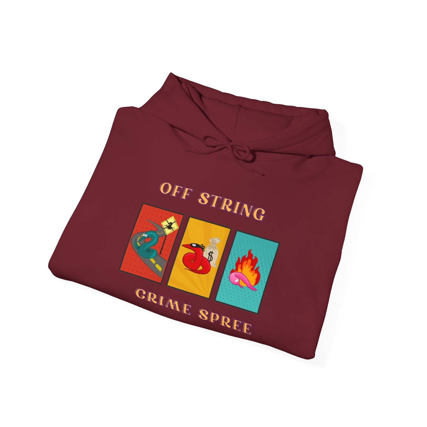 Worm off the String, Crime Spree, Unisex Heavy Blend™ Hooded Sweatshirt