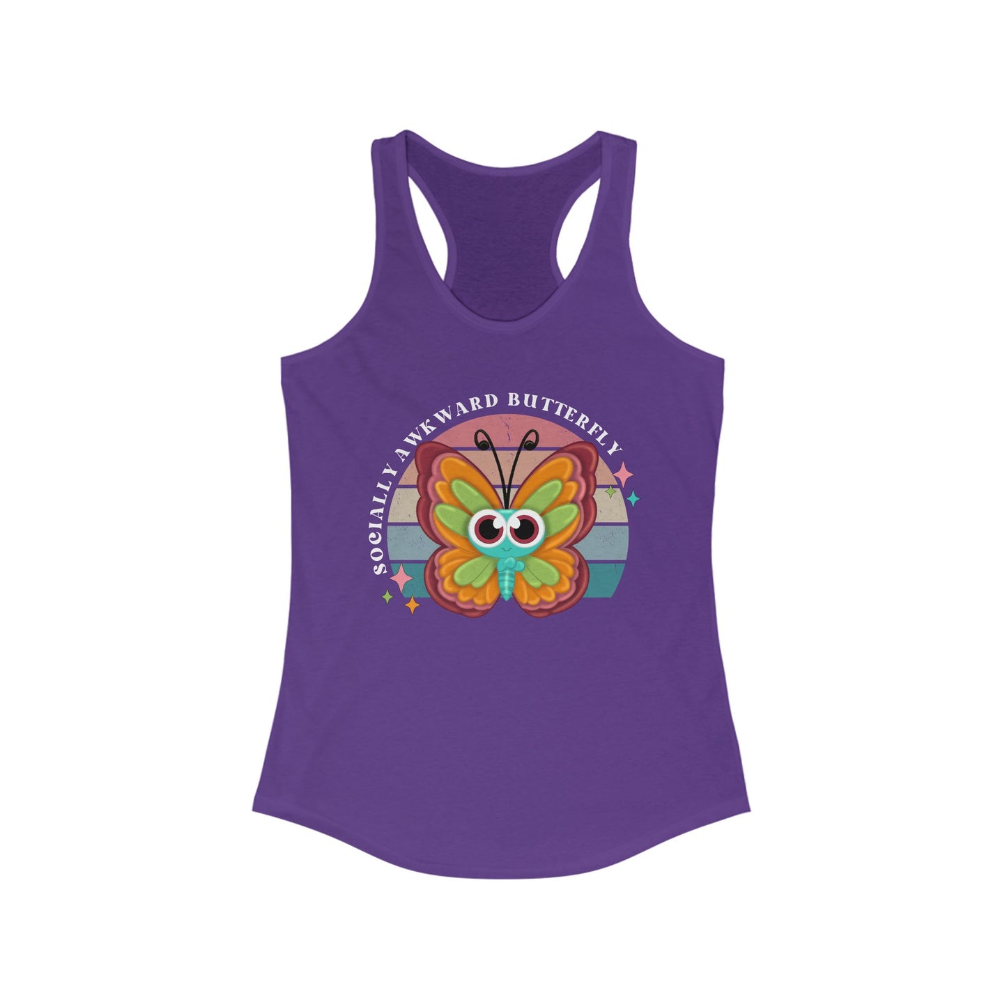 Socially Awkward Butterfly, Women's Ideal Racerback Tank