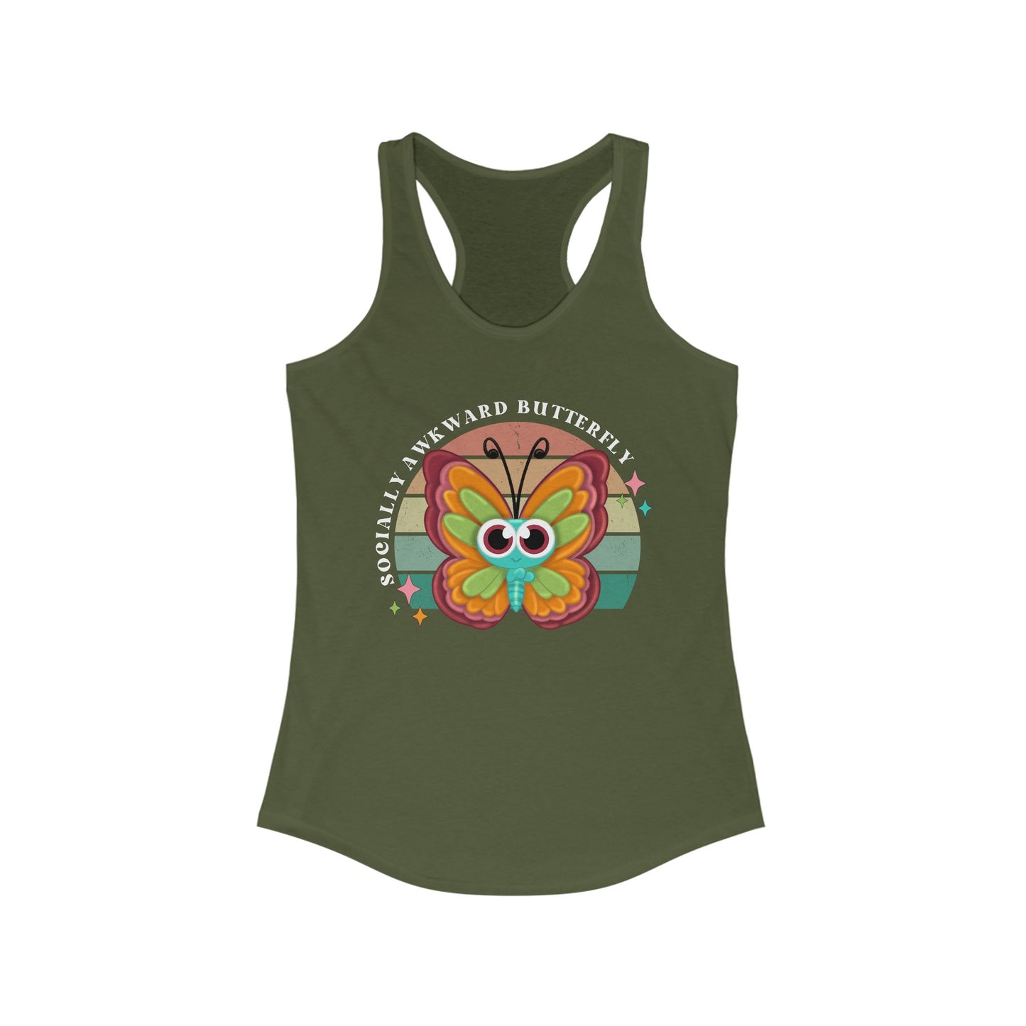 Socially Awkward Butterfly, Women's Ideal Racerback Tank