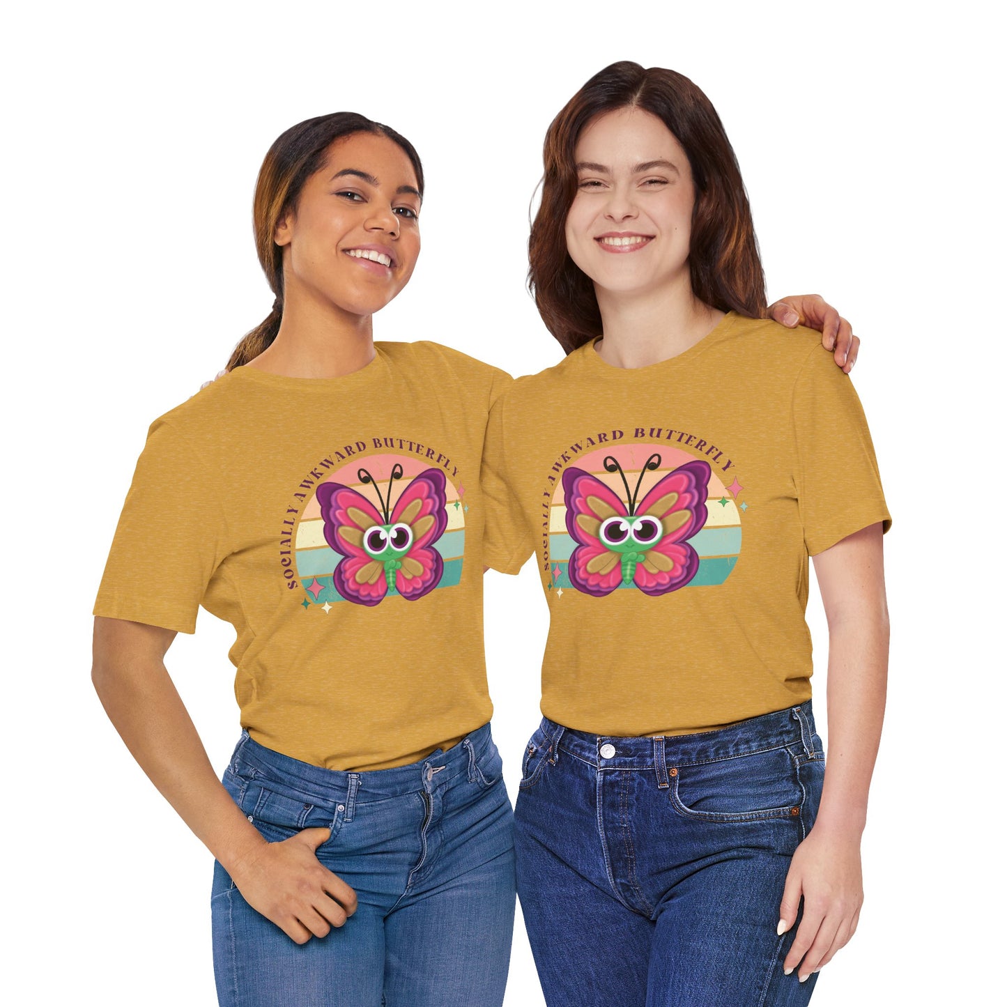 Socially Awkward Butterfly Unisex Tee, Introvert Meme Shirt, Funny Graphic Tee, Sarcastic T-Shirt, Humorous Top, Hilarious Quote Tee