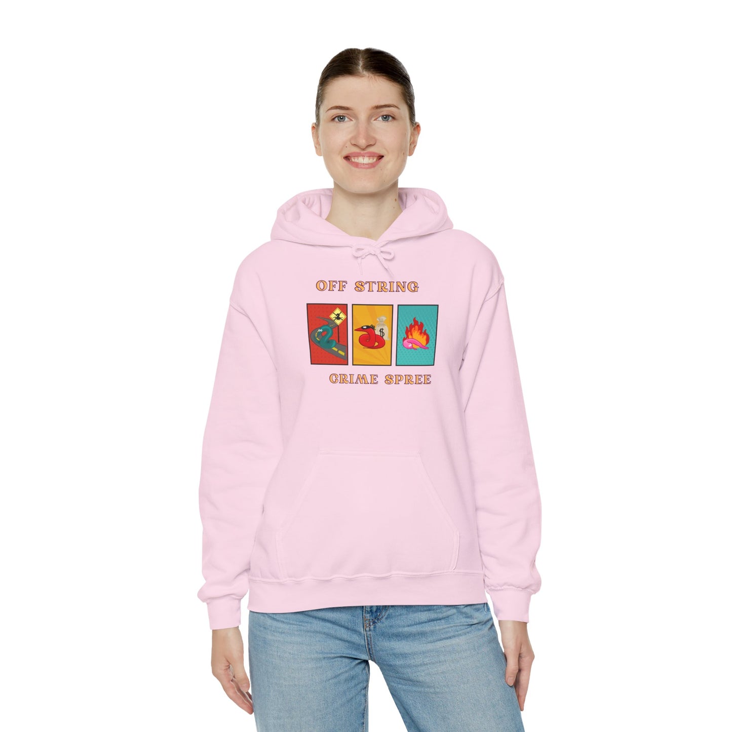 Worm off the String, Crime Spree, Unisex Heavy Blend™ Hooded Sweatshirt
