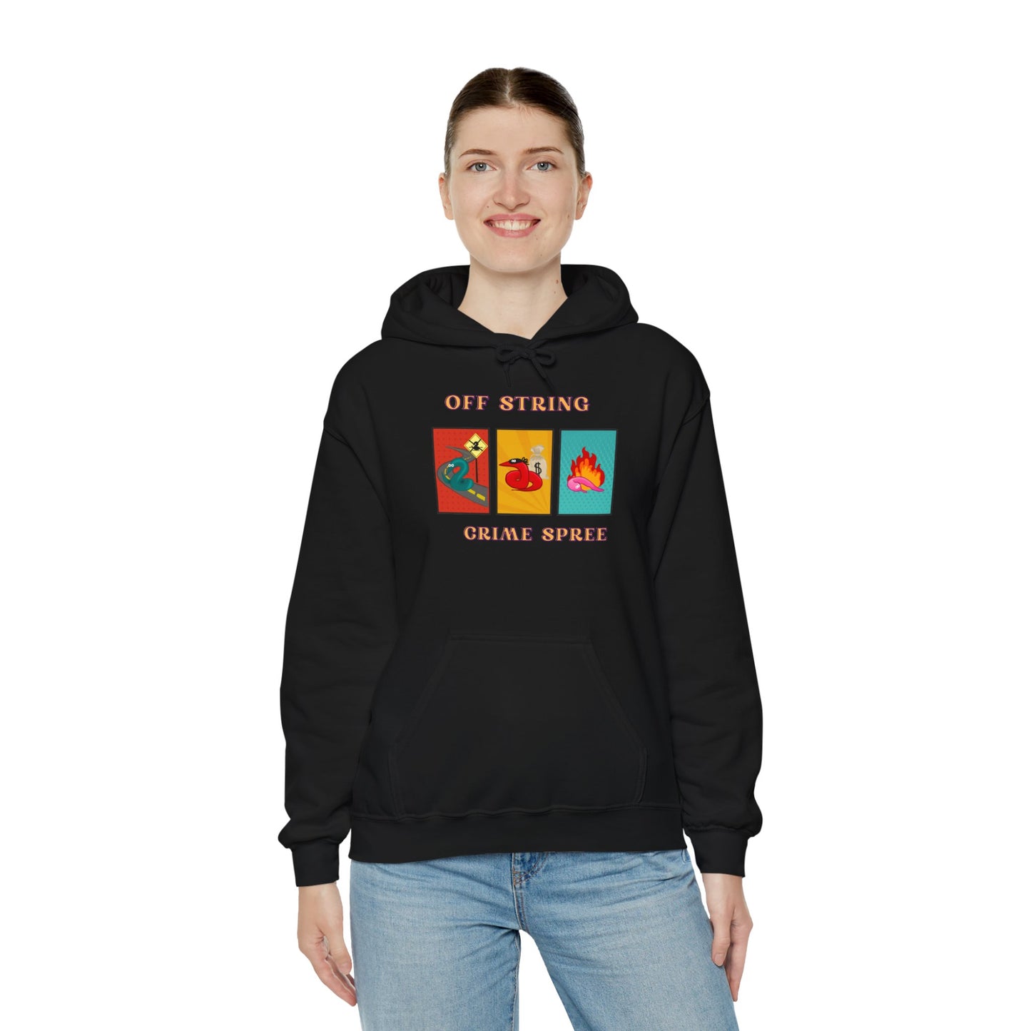 Worm off the String, Crime Spree, Unisex Heavy Blend™ Hooded Sweatshirt