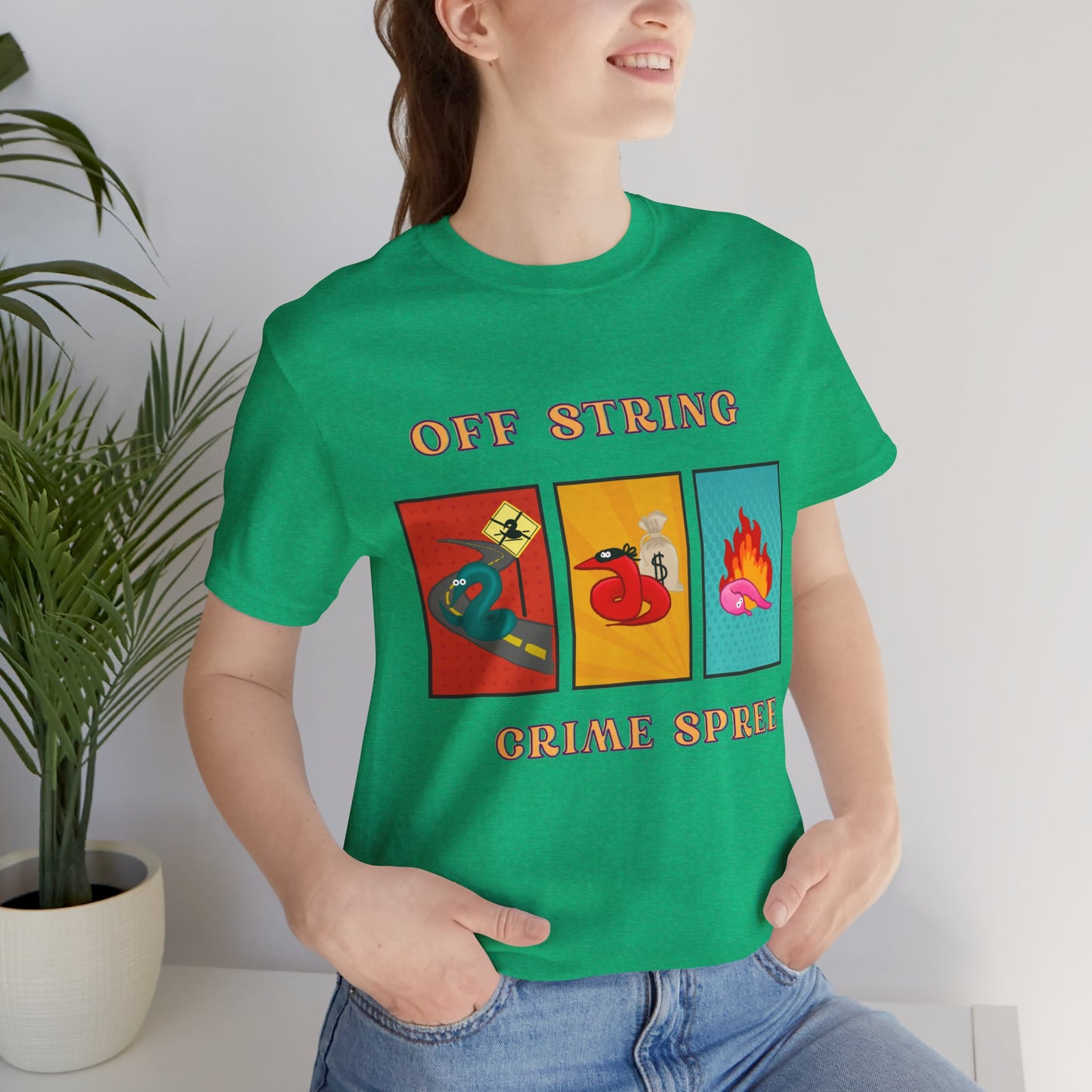 Worm on the String, Worm off the String, Crime Spree, Unisex Jersey Short Sleeve Tee