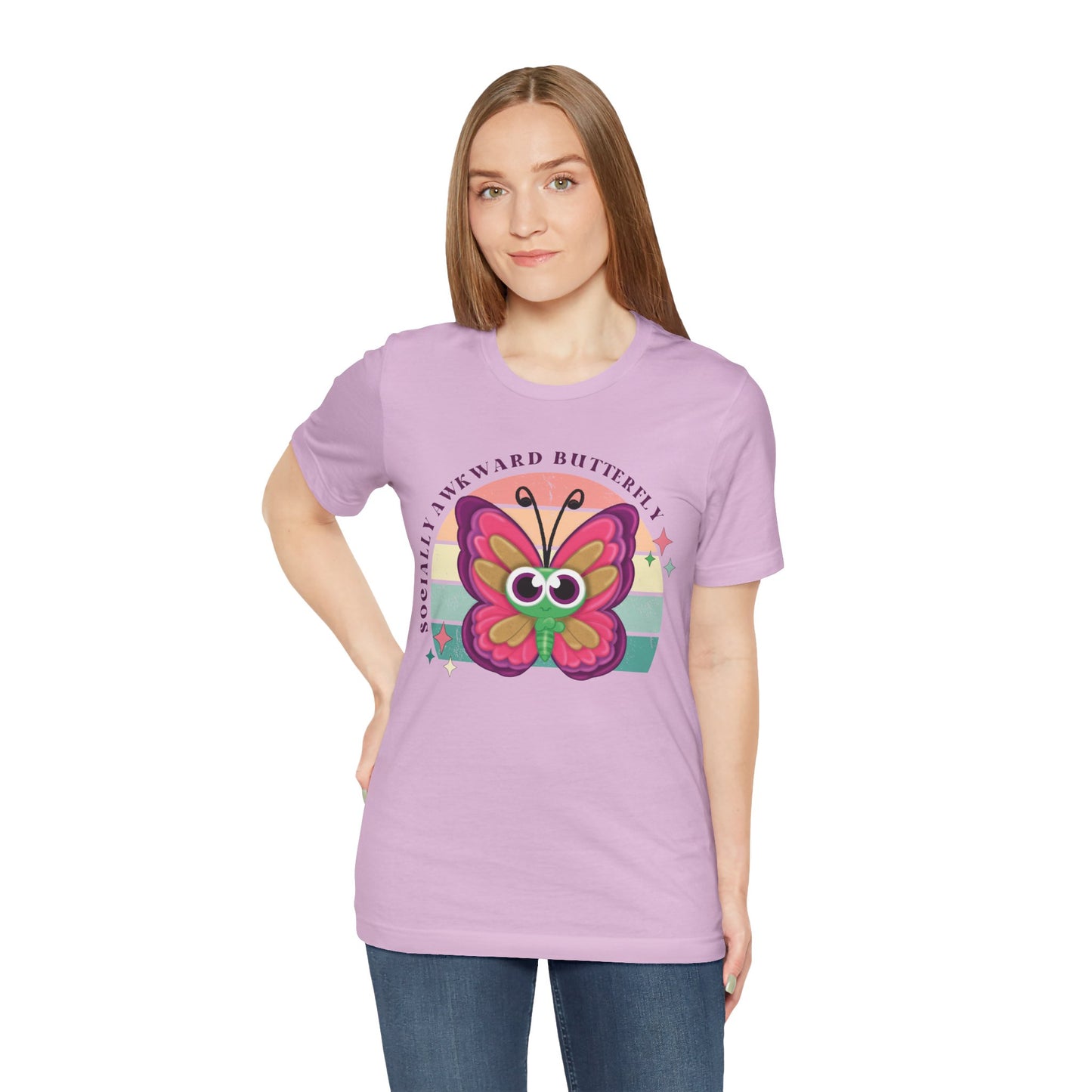 Socially Awkward Butterfly Unisex Tee, Introvert Meme Shirt, Funny Graphic Tee, Sarcastic T-Shirt, Humorous Top, Hilarious Quote Tee