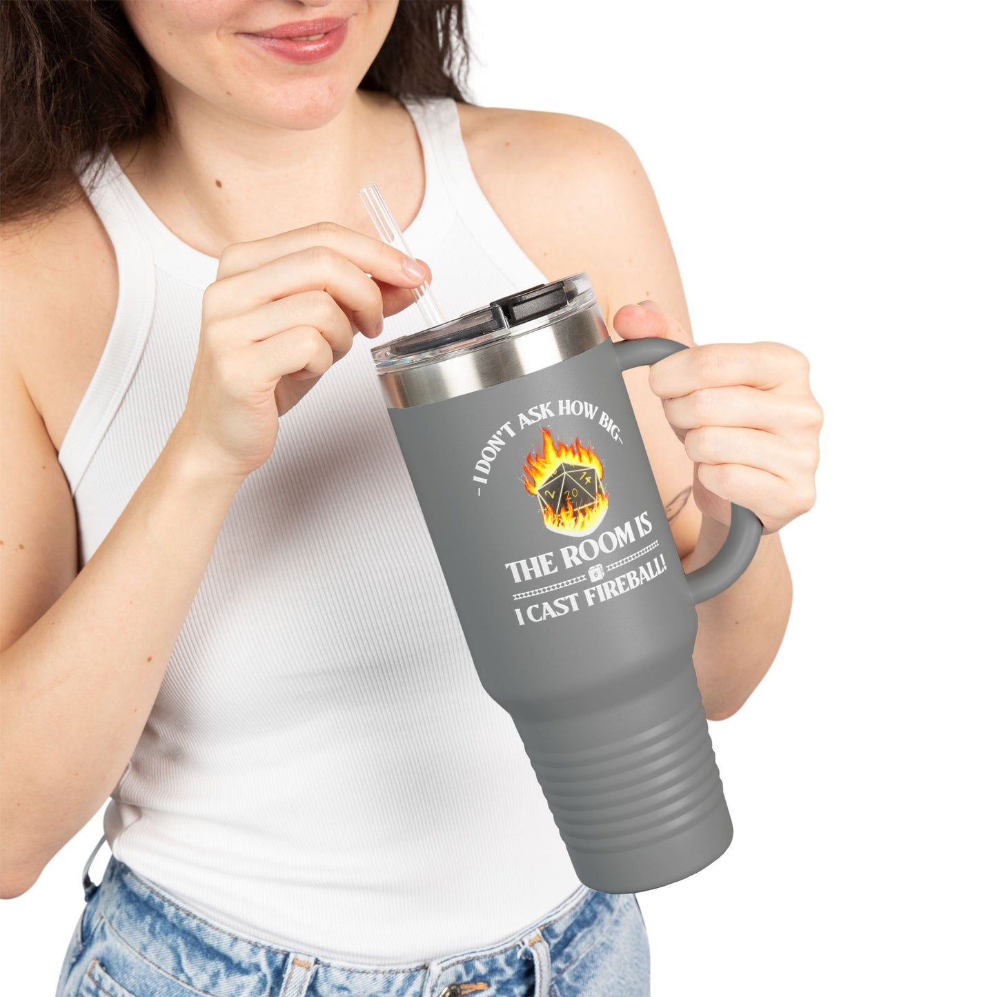 Travel Mug - d&d Spell Cast Fireball Design