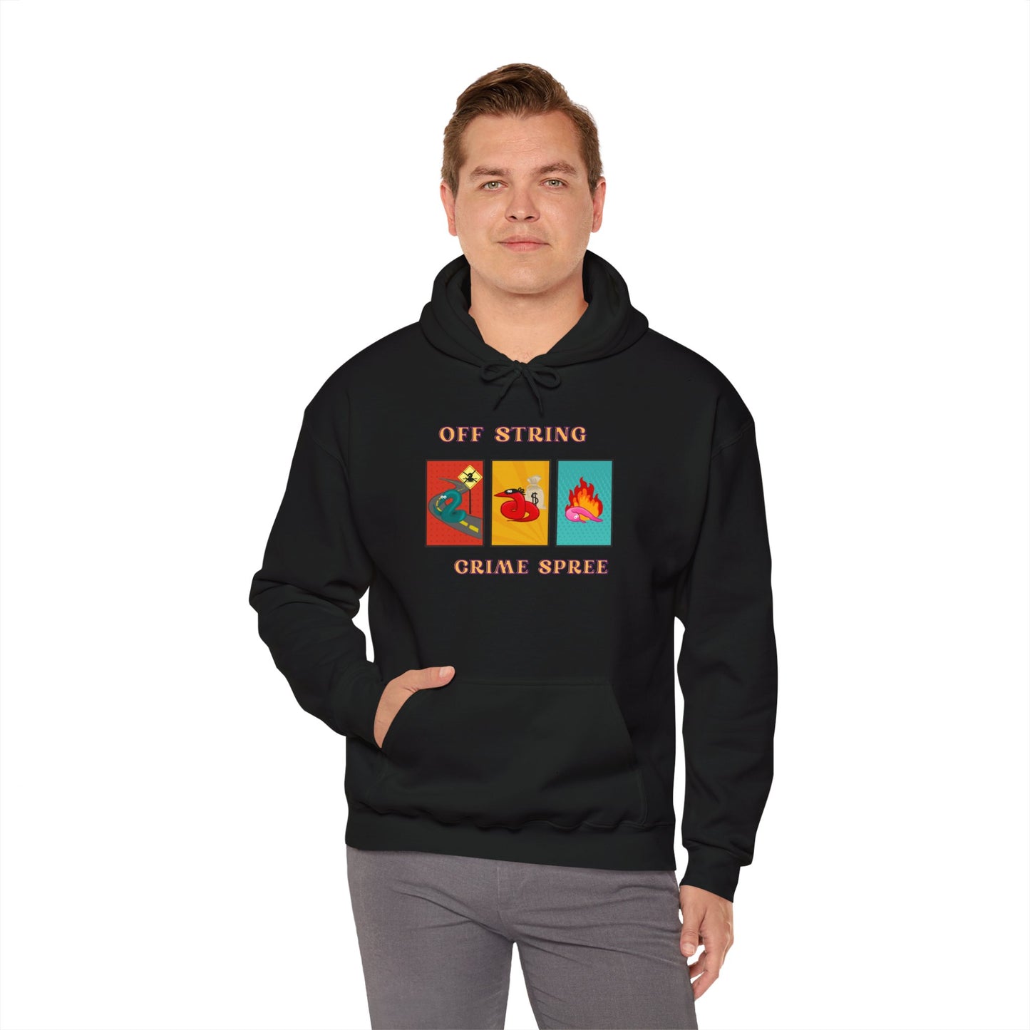 Worm off the String, Crime Spree, Unisex Heavy Blend™ Hooded Sweatshirt