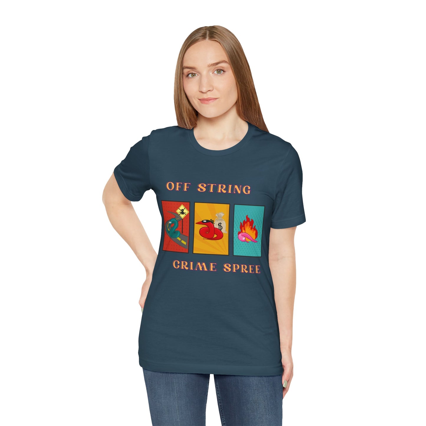 Worm on the String, Worm off the String, Crime Spree, Unisex Jersey Short Sleeve Tee