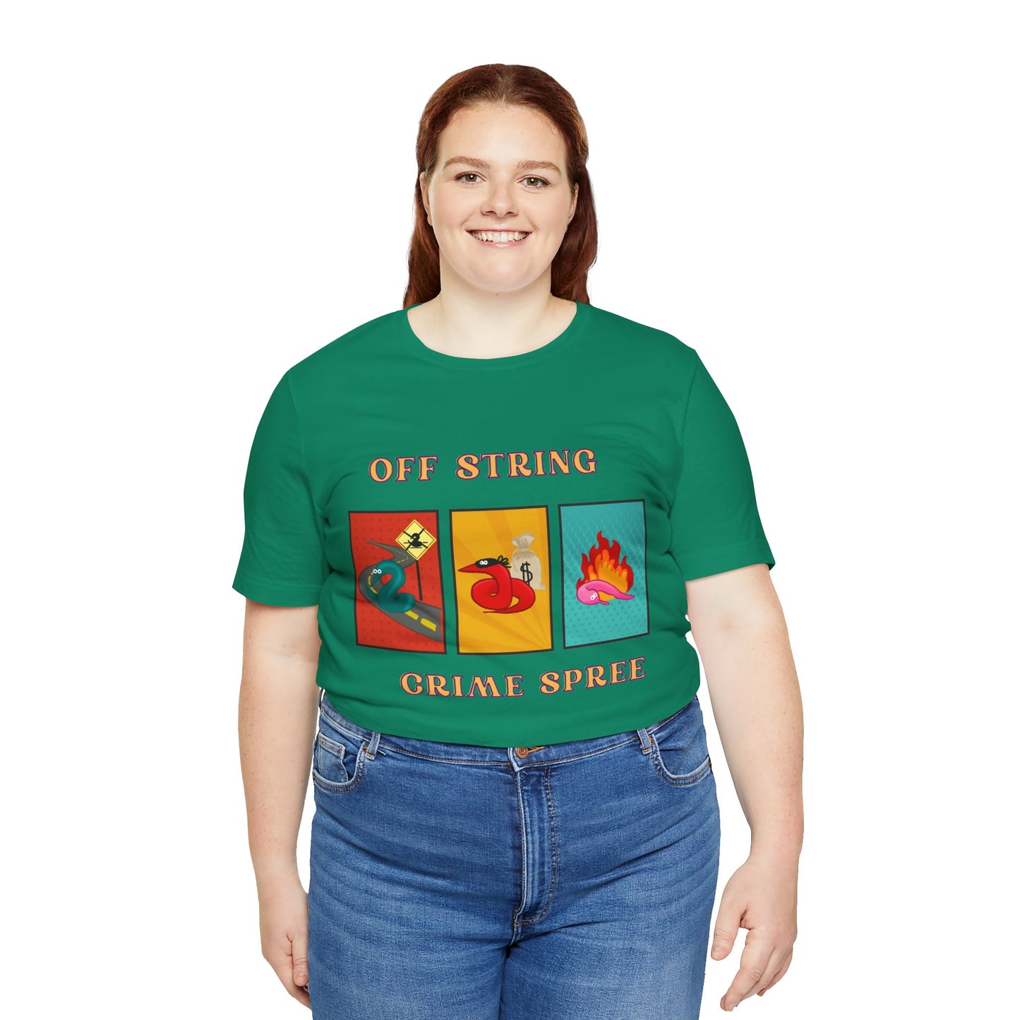 Worm on the String, Worm off the String, Crime Spree, Unisex Jersey Short Sleeve Tee