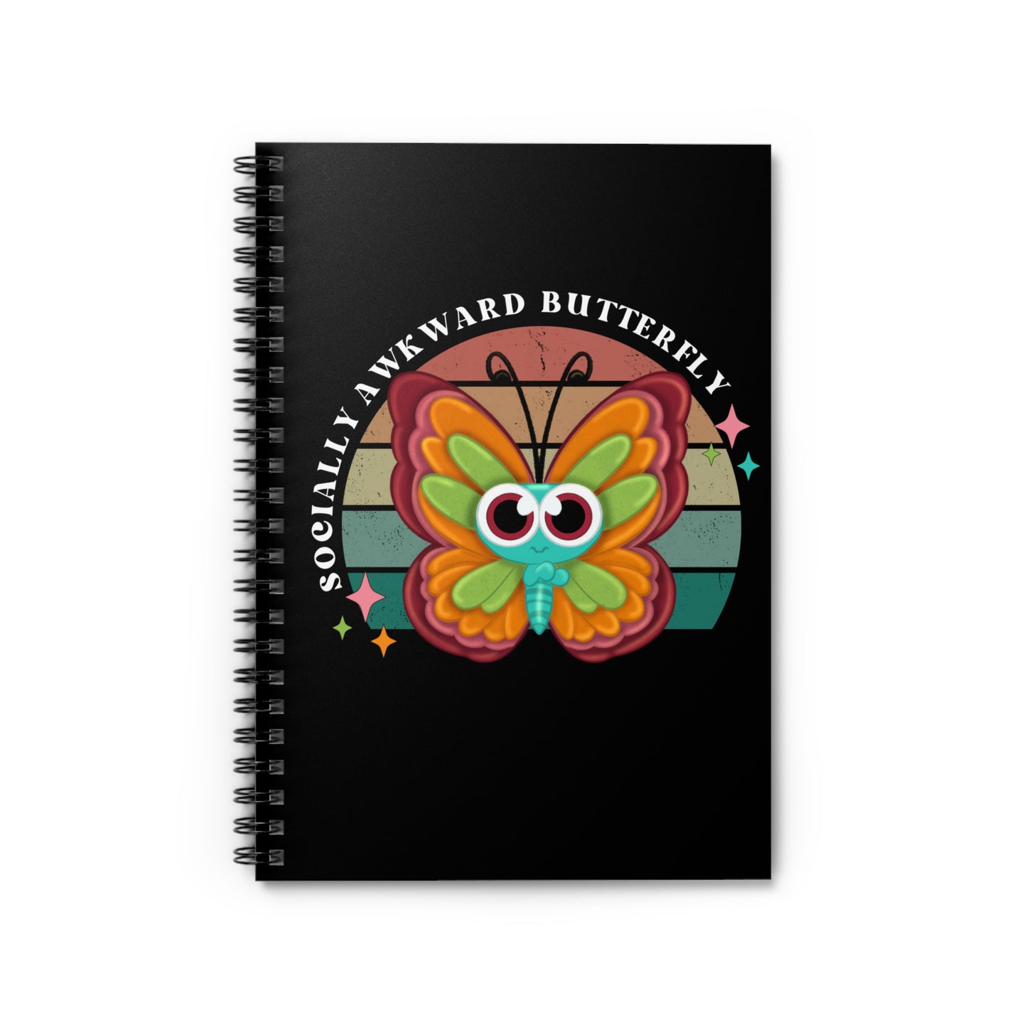 Socially Awkward Butterfly, Spiral Notebook - Ruled Line
