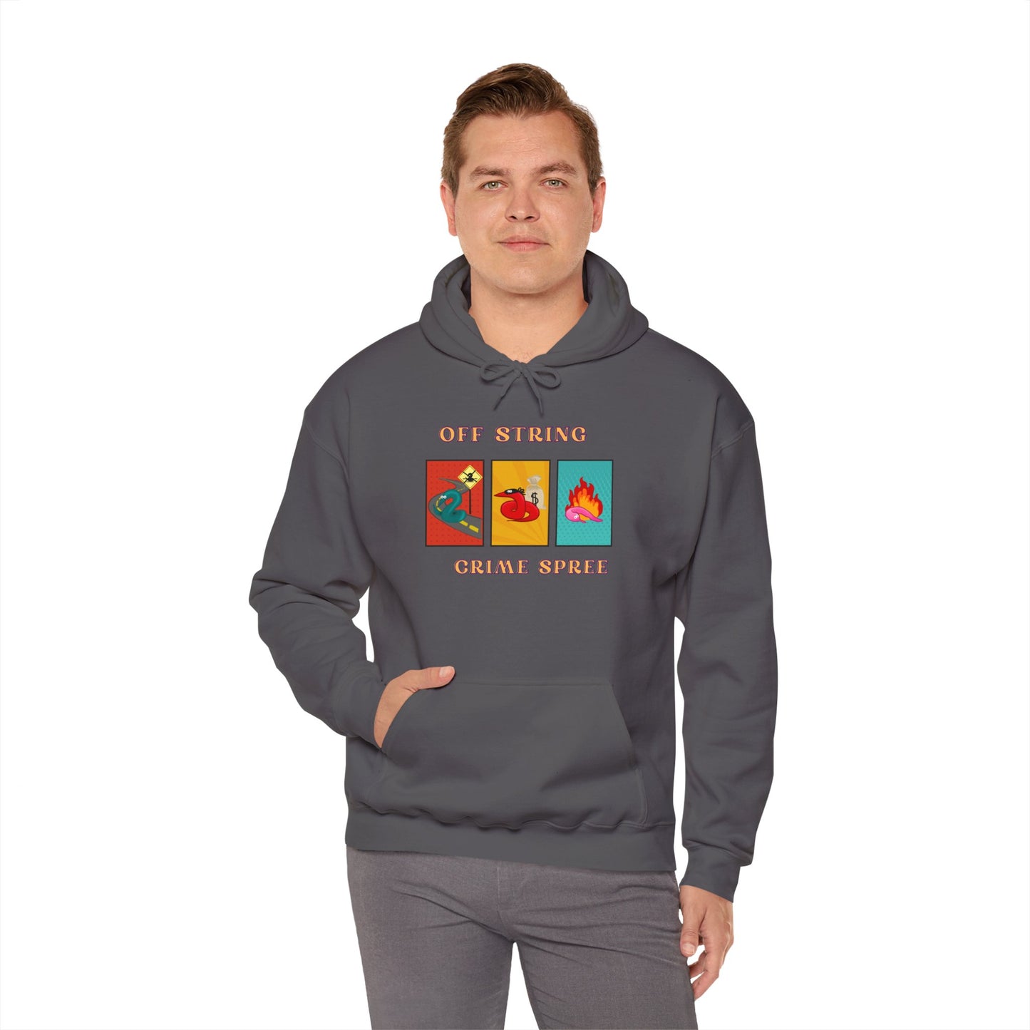 Worm off the String, Crime Spree, Unisex Heavy Blend™ Hooded Sweatshirt