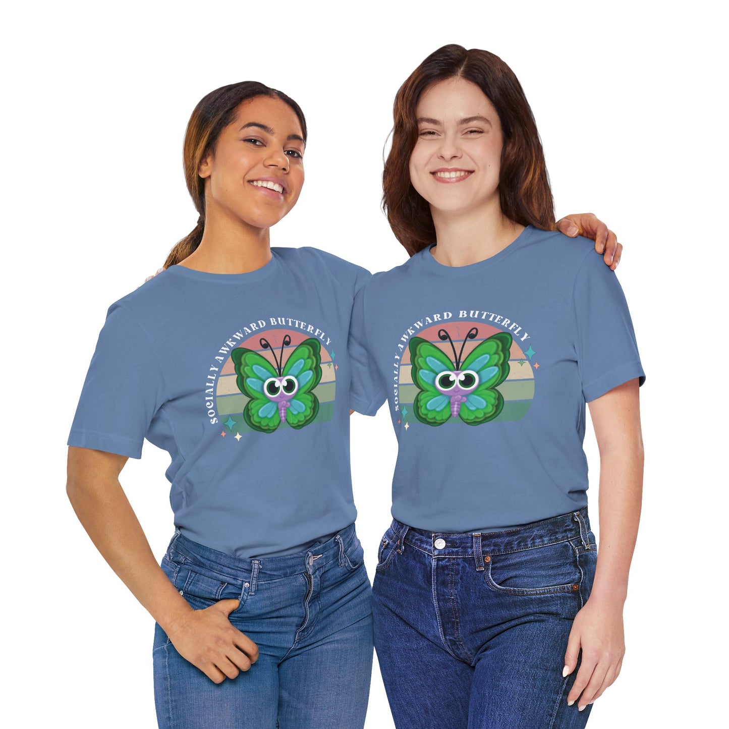 Socially Awkward Butterfly Unisex Tee, Introvert Meme Shirt, Funny Graphic Tee, Sarcastic T-Shirt, Humorous Top, Hilarious Quote Tee