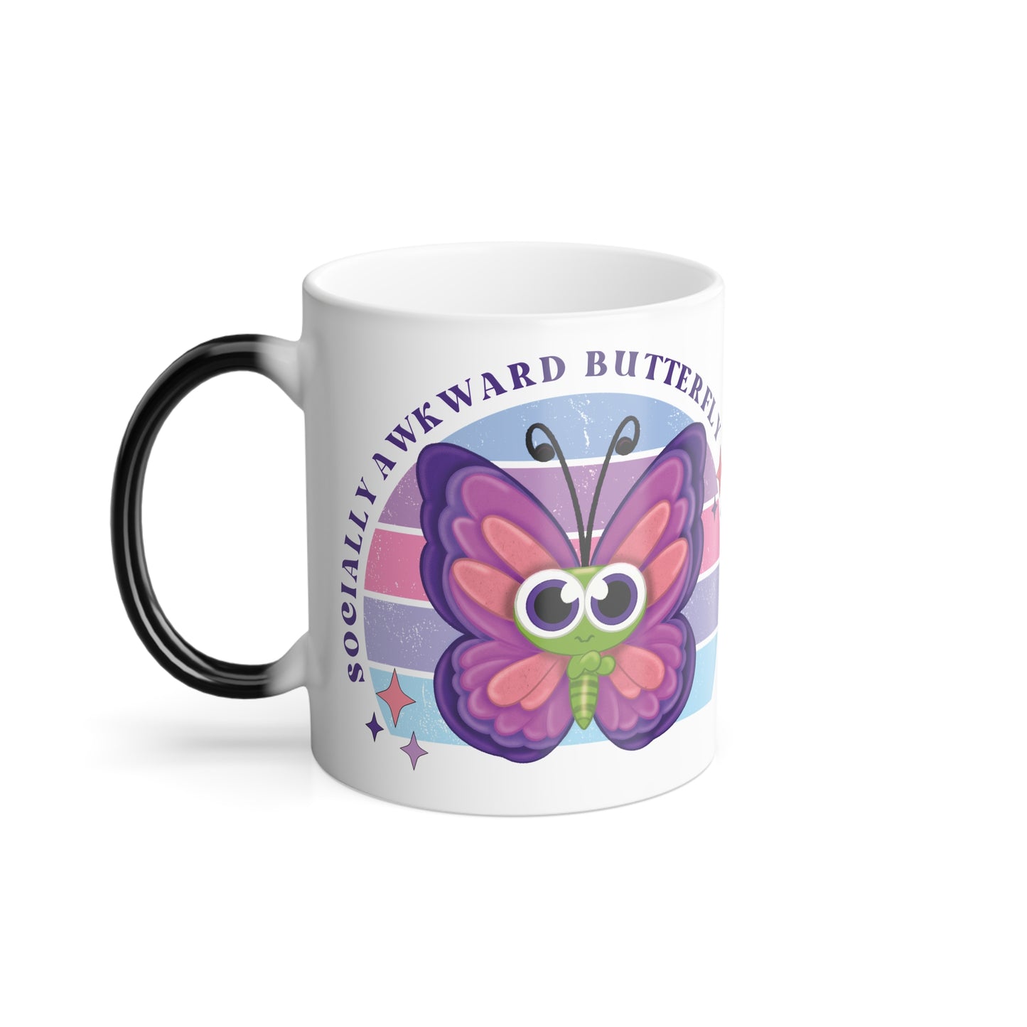Socially Awkward Butterfly, Color Morphing Mug, coffee cup, 11oz