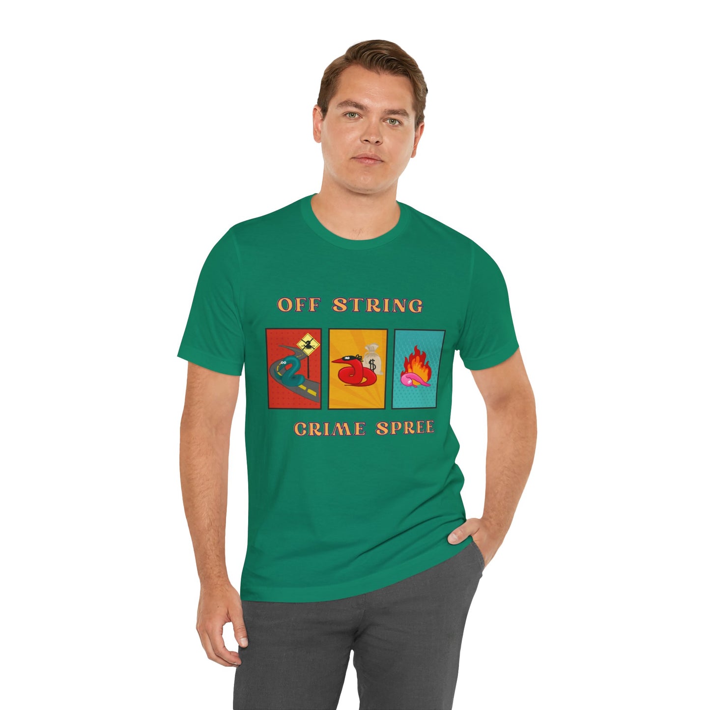 Worm on the String, Worm off the String, Crime Spree, Unisex Jersey Short Sleeve Tee