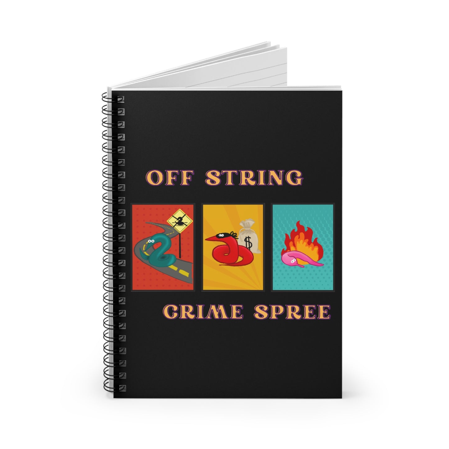 Worm off the String, Crime Spree, Spiral Notebook - Ruled Line
