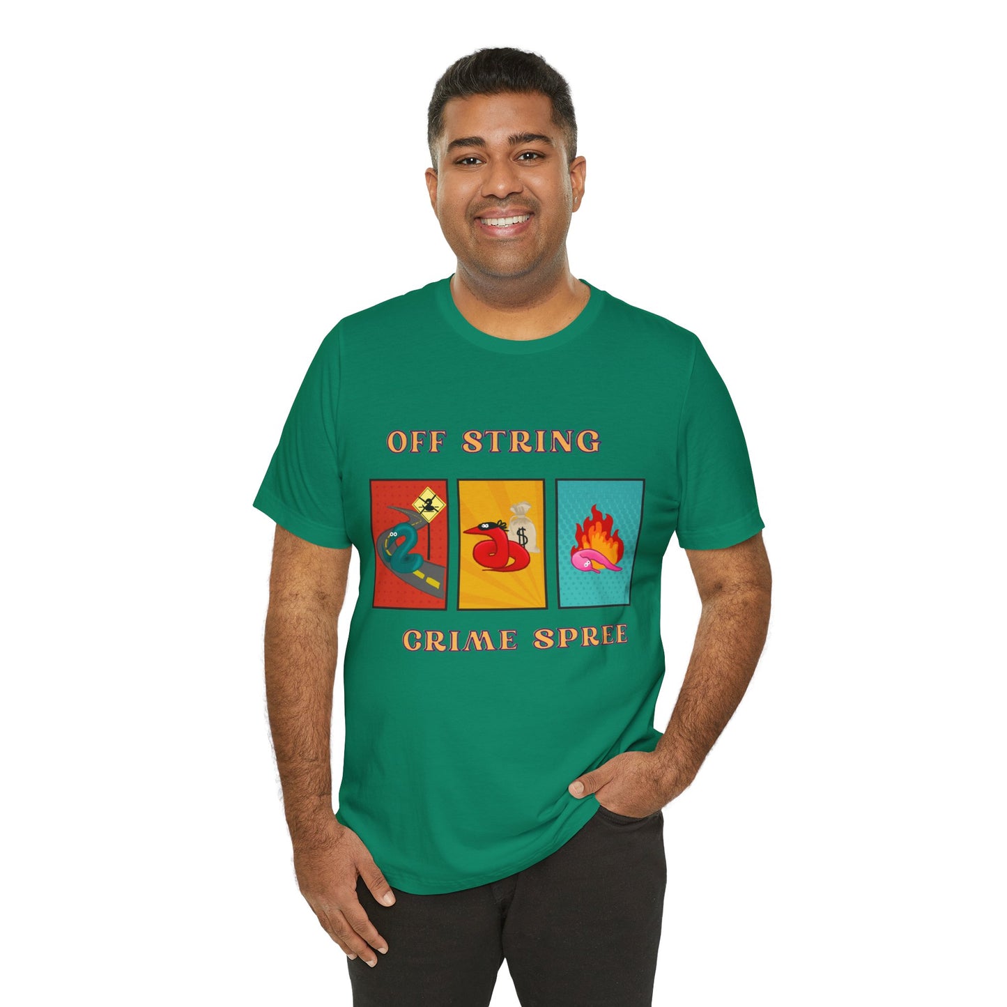 Worm on the String, Worm off the String, Crime Spree, Unisex Jersey Short Sleeve Tee