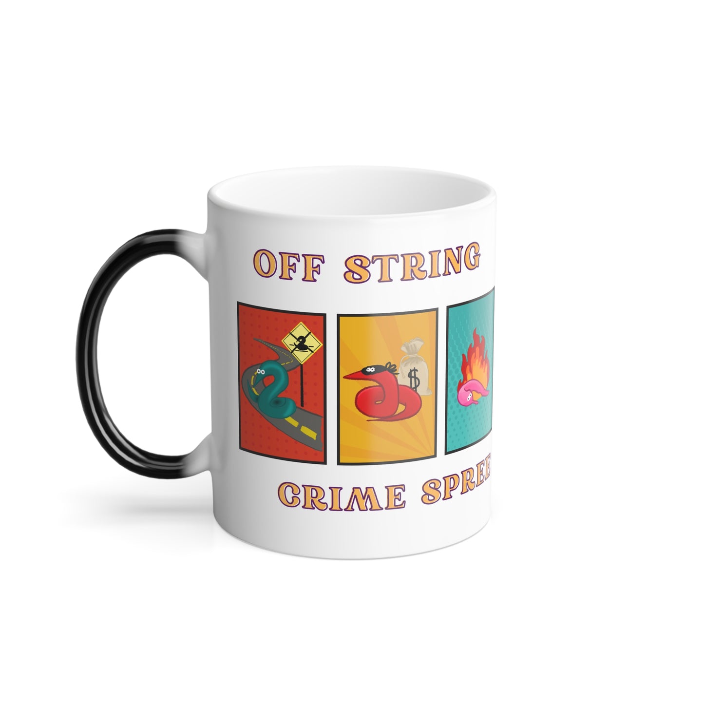 Worm Off String Crime Spree, Color Morphing Mug, coffee cup, 11oz