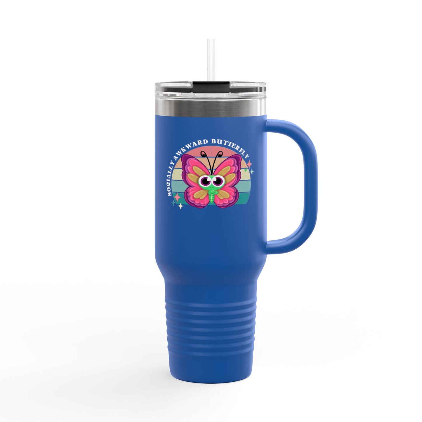 Socially Awkward Butterfly, Insulated Travel Mug, 40oz