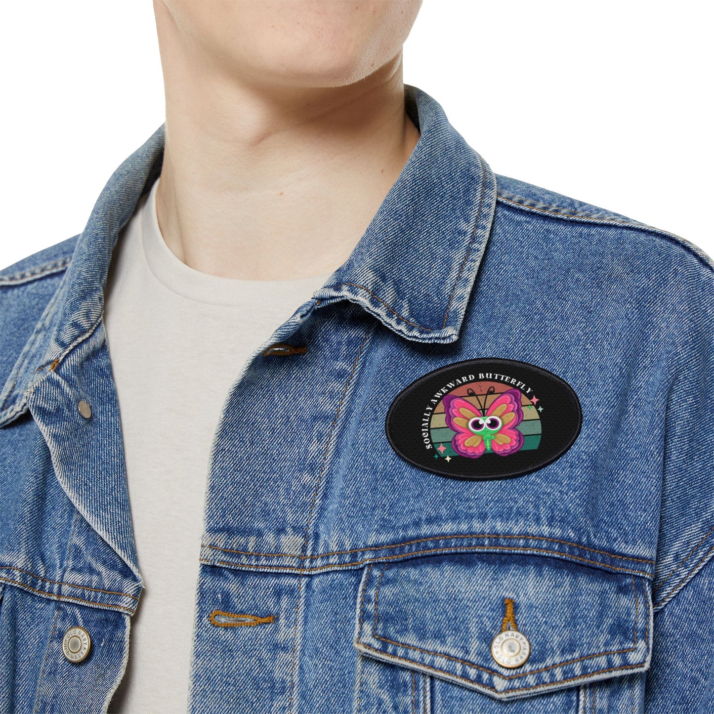 Socially Awkward Butterfly, Iron-On Patches