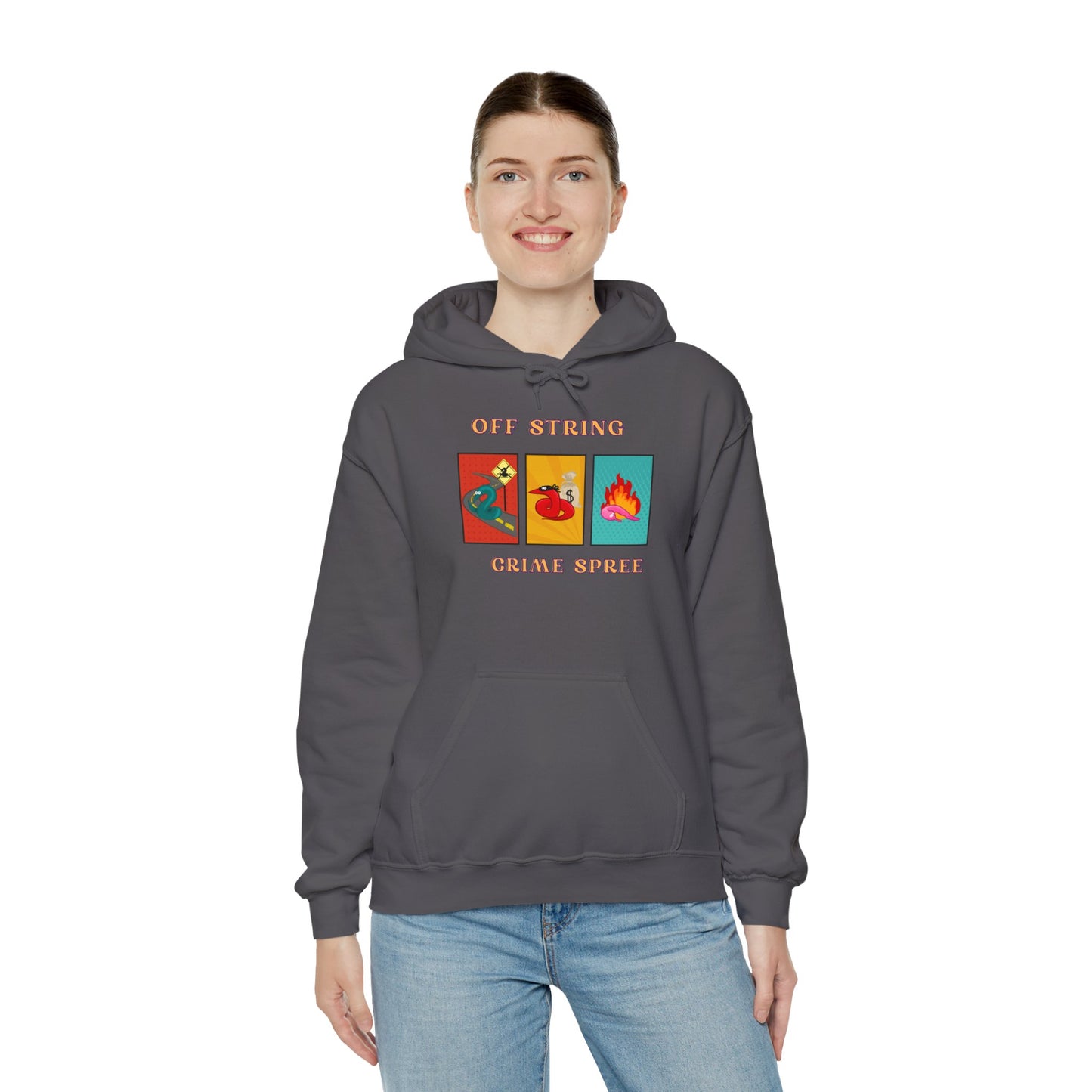 Worm off the String, Crime Spree, Unisex Heavy Blend™ Hooded Sweatshirt