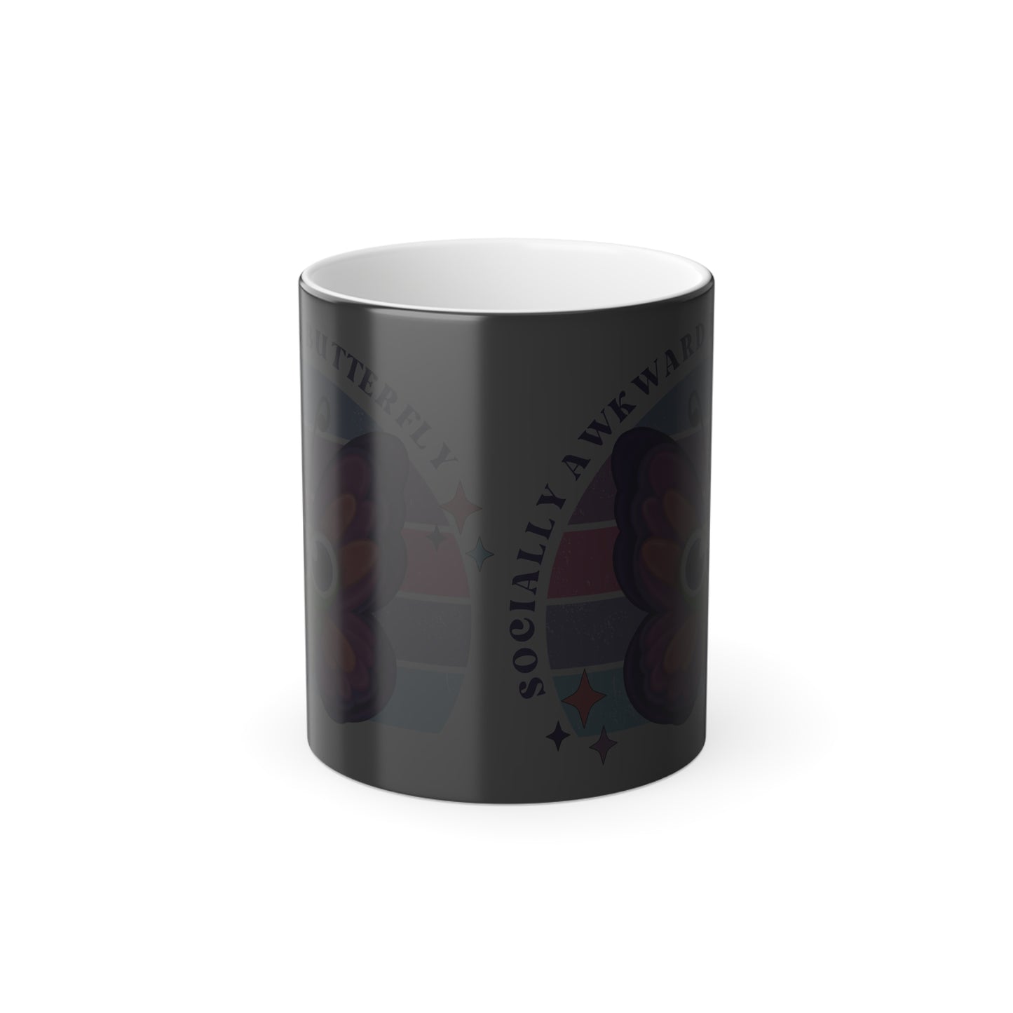 Socially Awkward Butterfly, Color Morphing Mug, coffee cup, 11oz