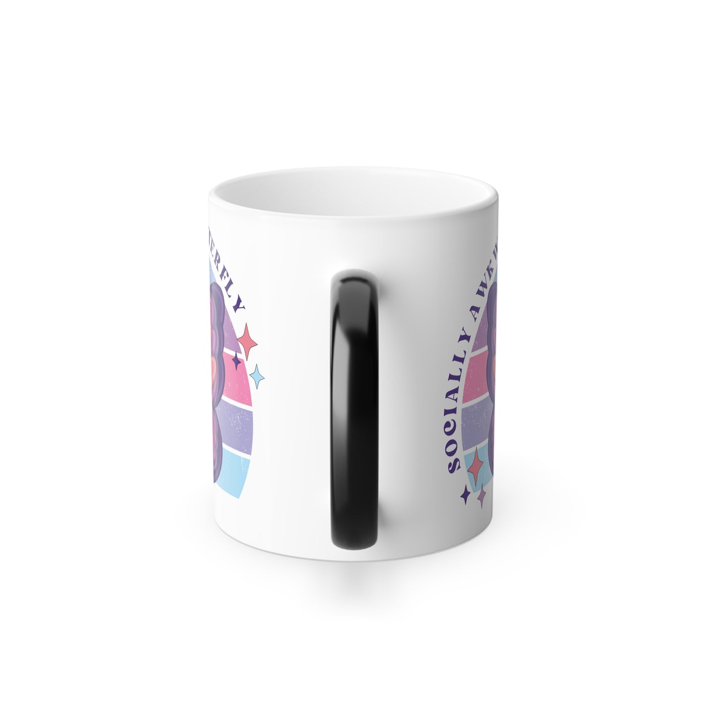 Socially Awkward Butterfly, Color Morphing Mug, coffee cup, 11oz