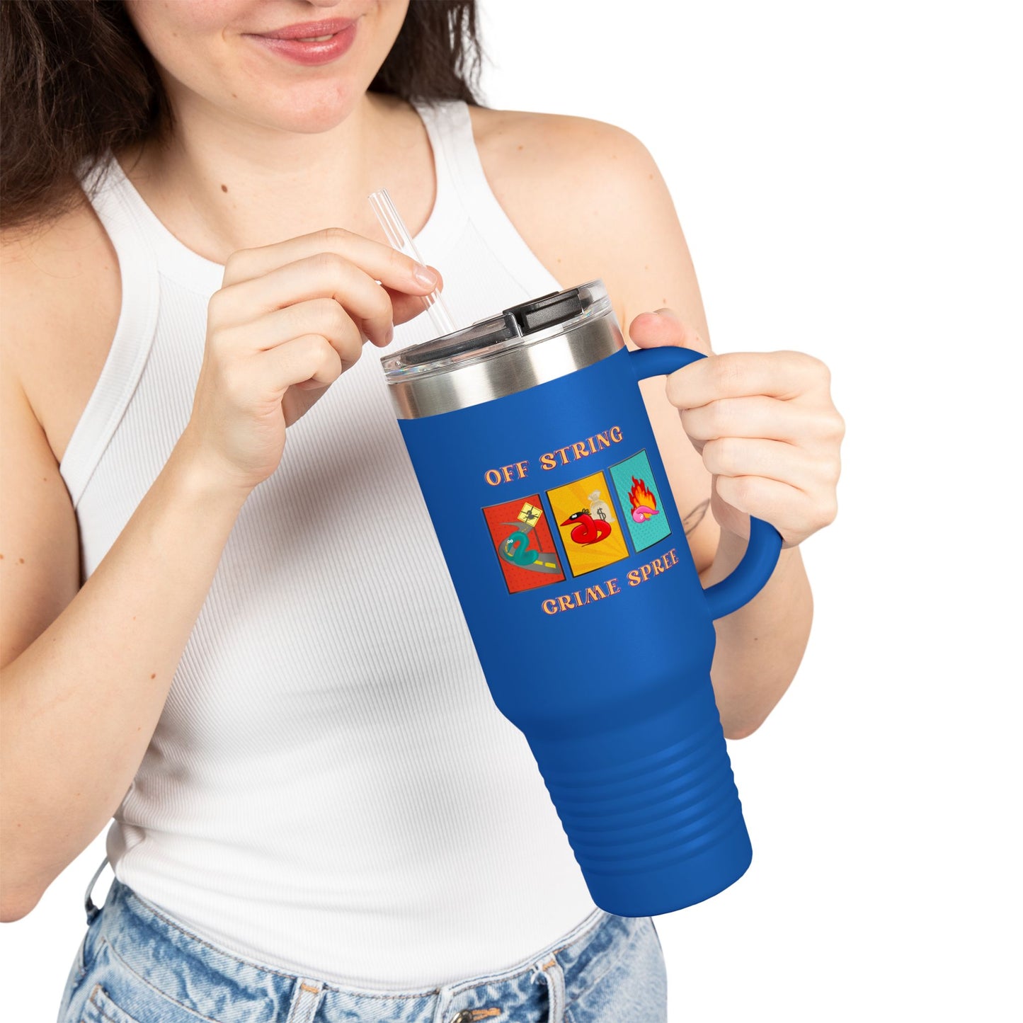 Worm off the String, Crime Spree, Insulated Travel Mug, 40oz