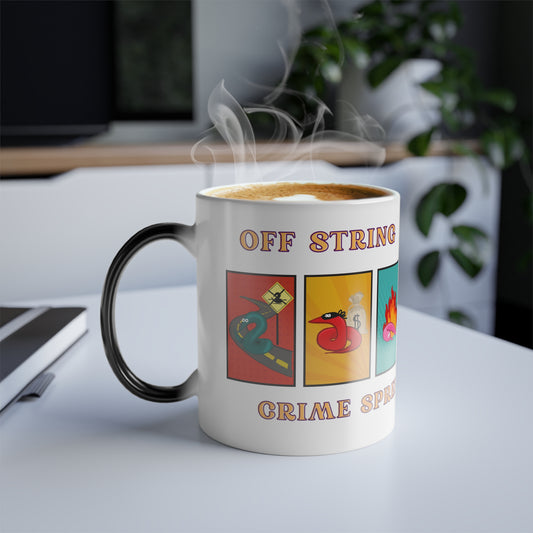 Worm Off String Crime Spree, Color Morphing Mug, coffee cup, 11oz