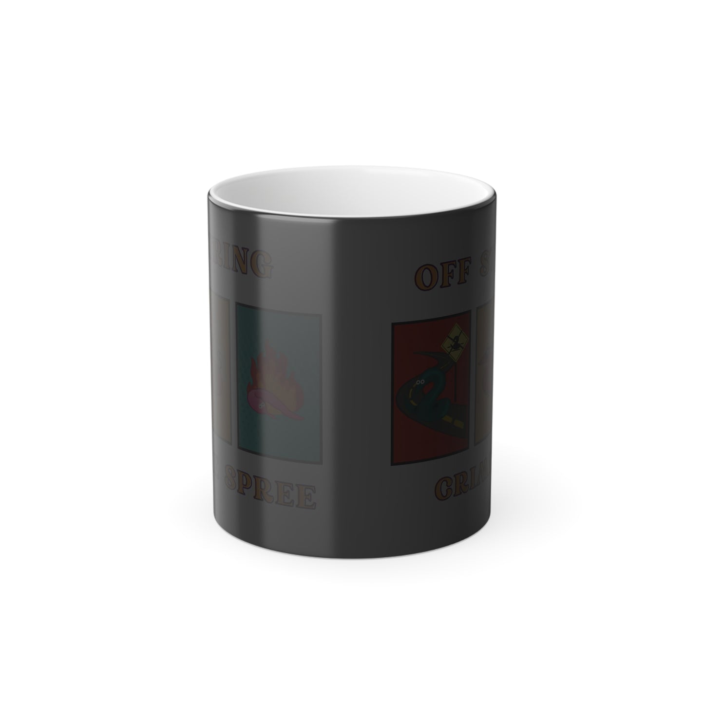 Worm Off String Crime Spree, Color Morphing Mug, coffee cup, 11oz