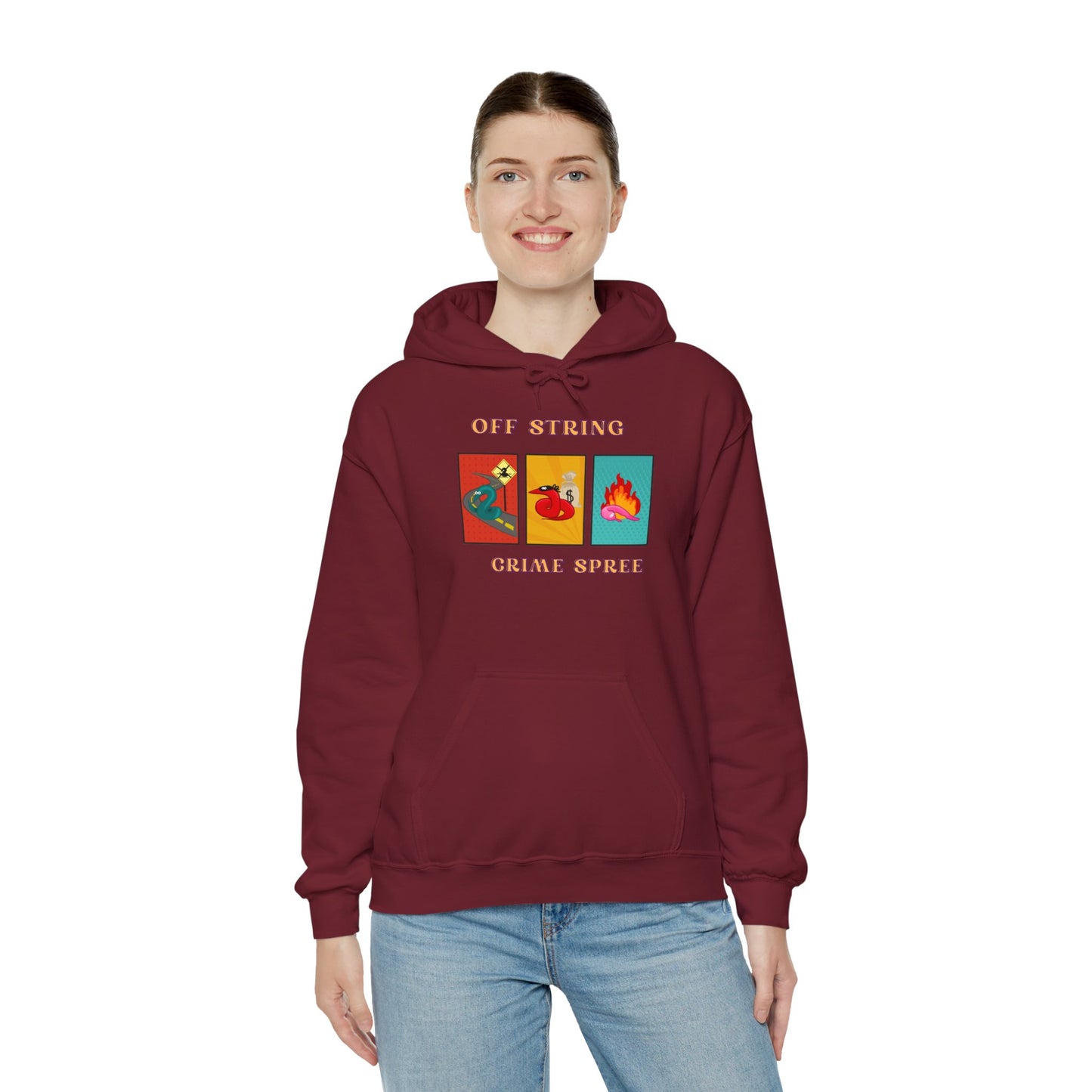 Worm off the String, Crime Spree, Unisex Heavy Blend™ Hooded Sweatshirt
