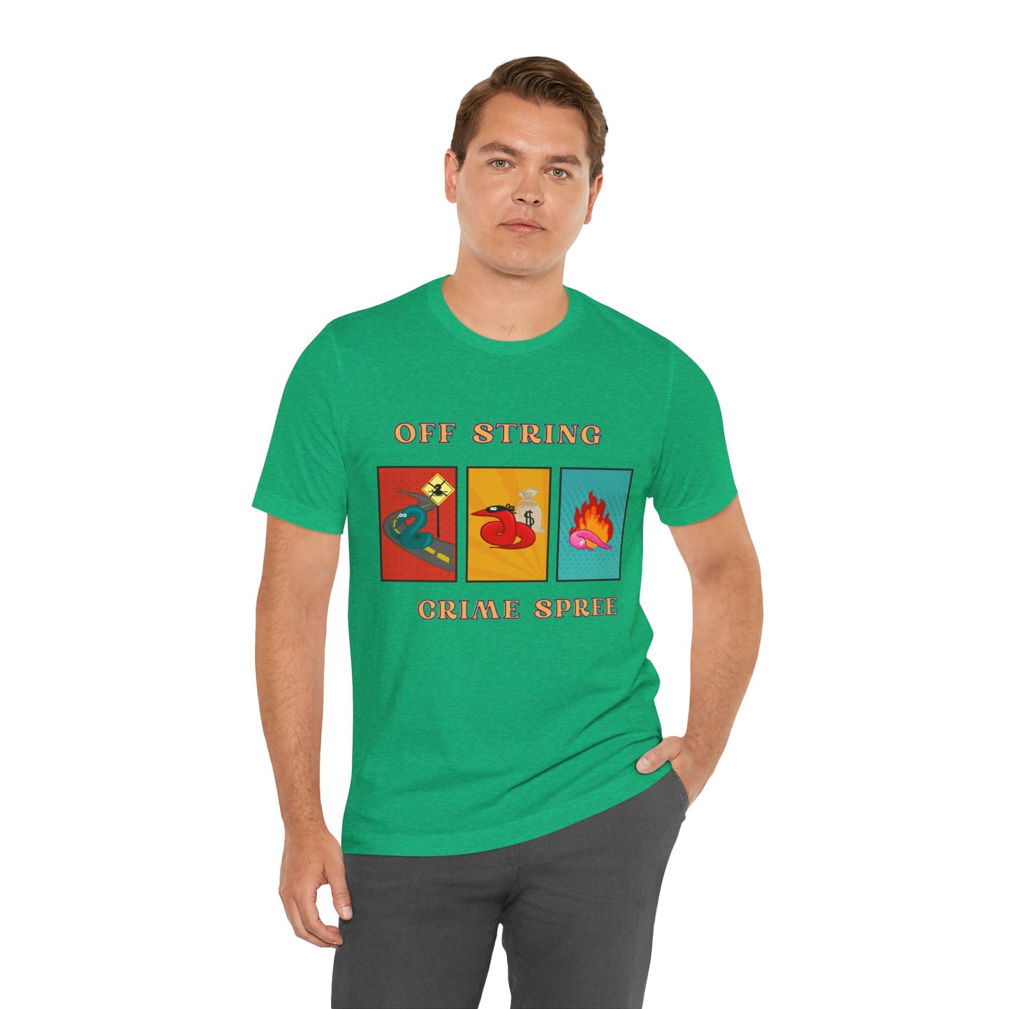 Worm on the String, Worm off the String, Crime Spree, Unisex Jersey Short Sleeve Tee