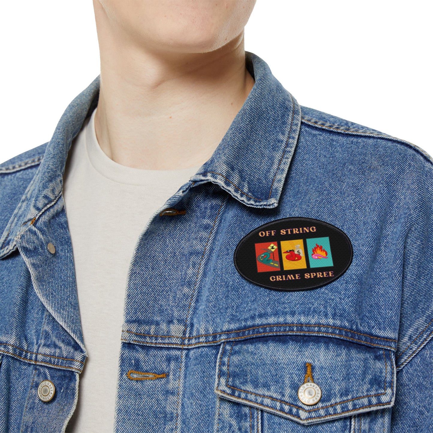 Worm off the String, Crime Spree, Iron-On Patches