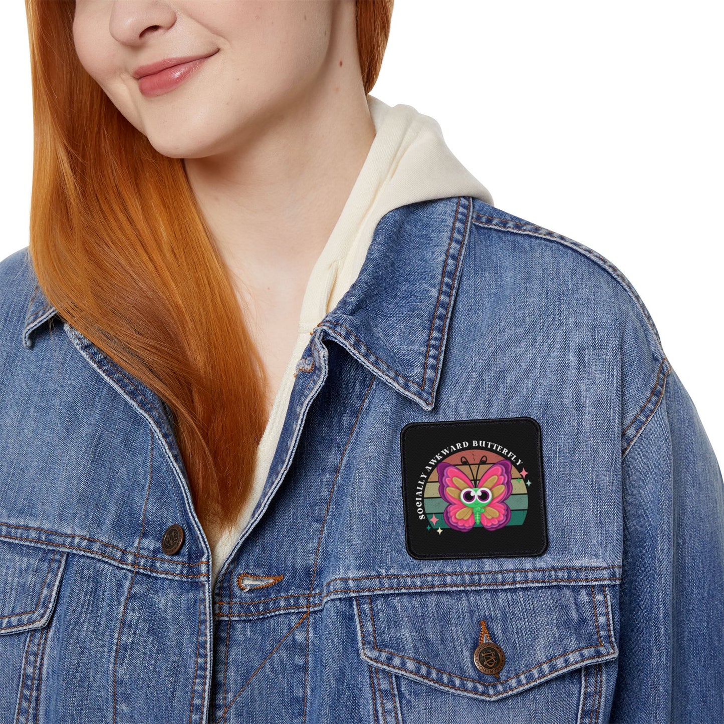 Socially Awkward Butterfly, Iron-On Patches
