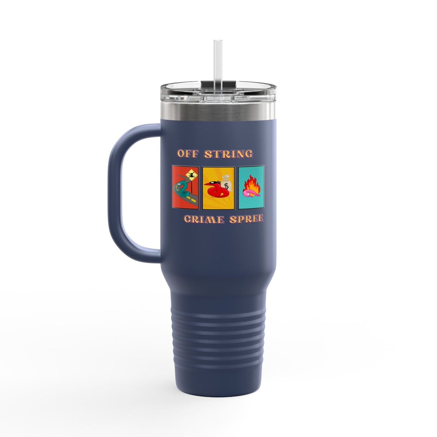 Worm off the String, Crime Spree, Insulated Travel Mug, 40oz