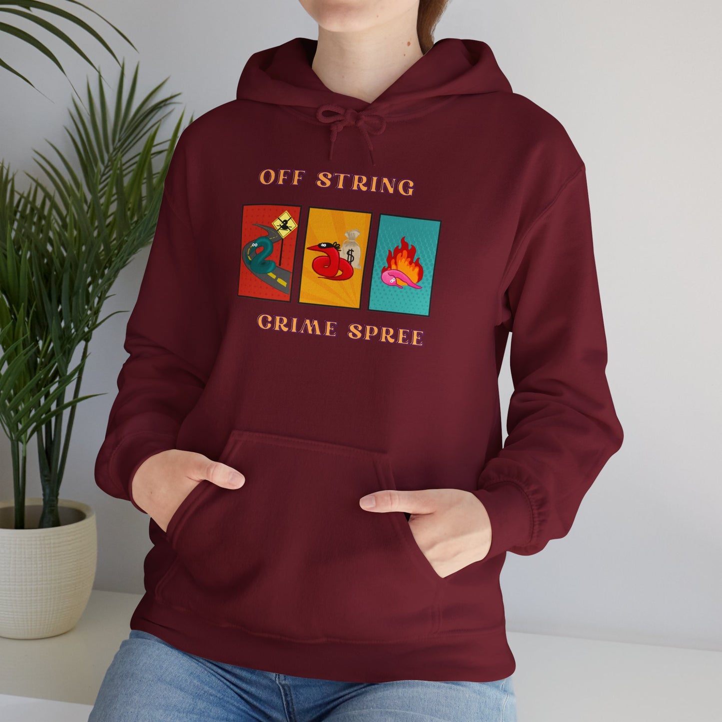 Worm off the String, Crime Spree, Unisex Heavy Blend™ Hooded Sweatshirt