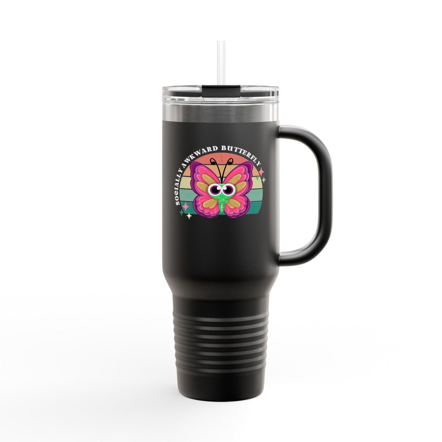 Socially Awkward Butterfly, Insulated Travel Mug, 40oz