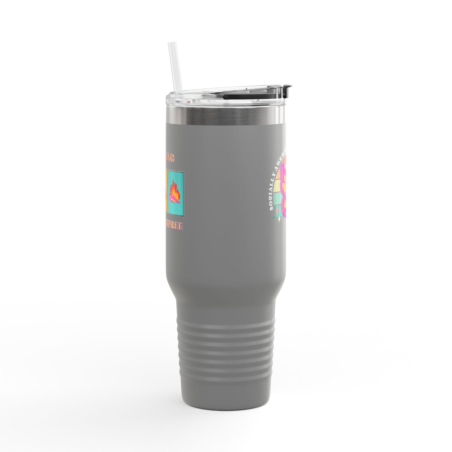 Socially Awkward Butterfly, Insulated Travel Mug, 40oz