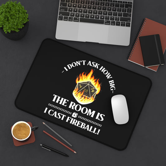 Desk Mat - DND Fireball Spell Cast Gaming Accessory