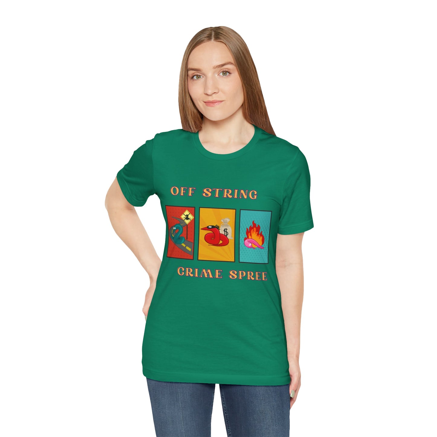 Worm on the String, Worm off the String, Crime Spree, Unisex Jersey Short Sleeve Tee