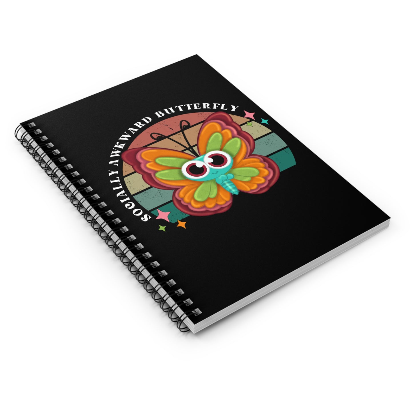 Socially Awkward Butterfly, Spiral Notebook - Ruled Line