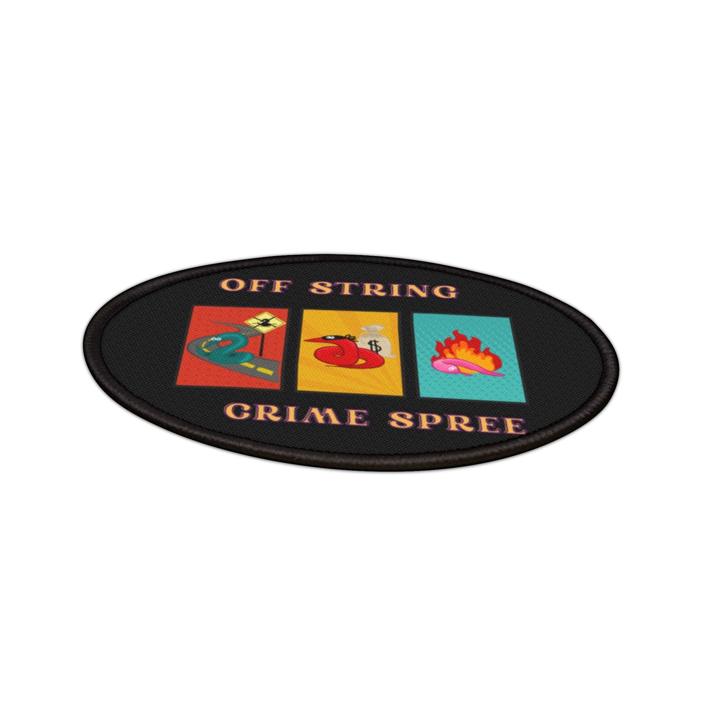 Worm off the String, Crime Spree, Iron-On Patches