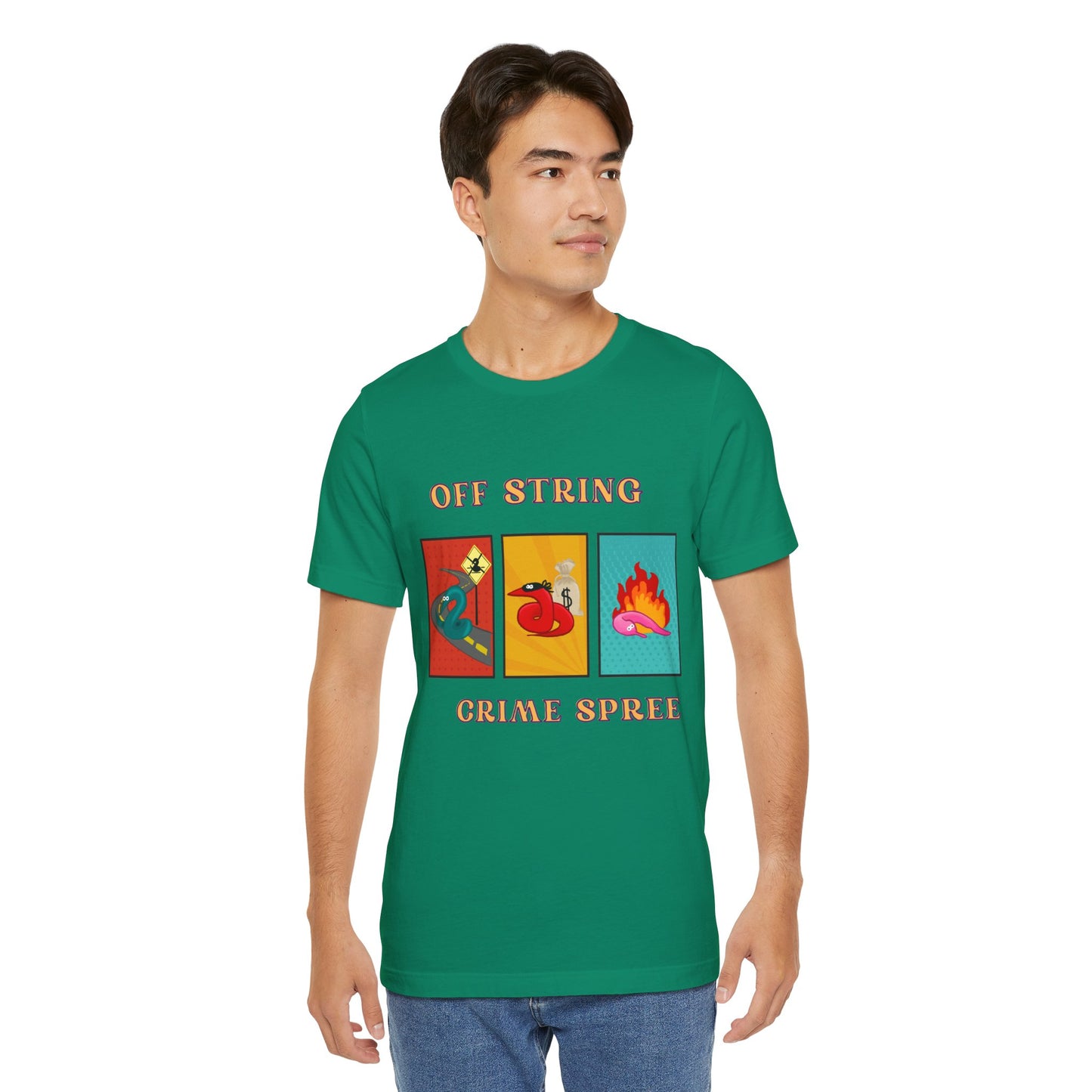 Worm on the String, Worm off the String, Crime Spree, Unisex Jersey Short Sleeve Tee