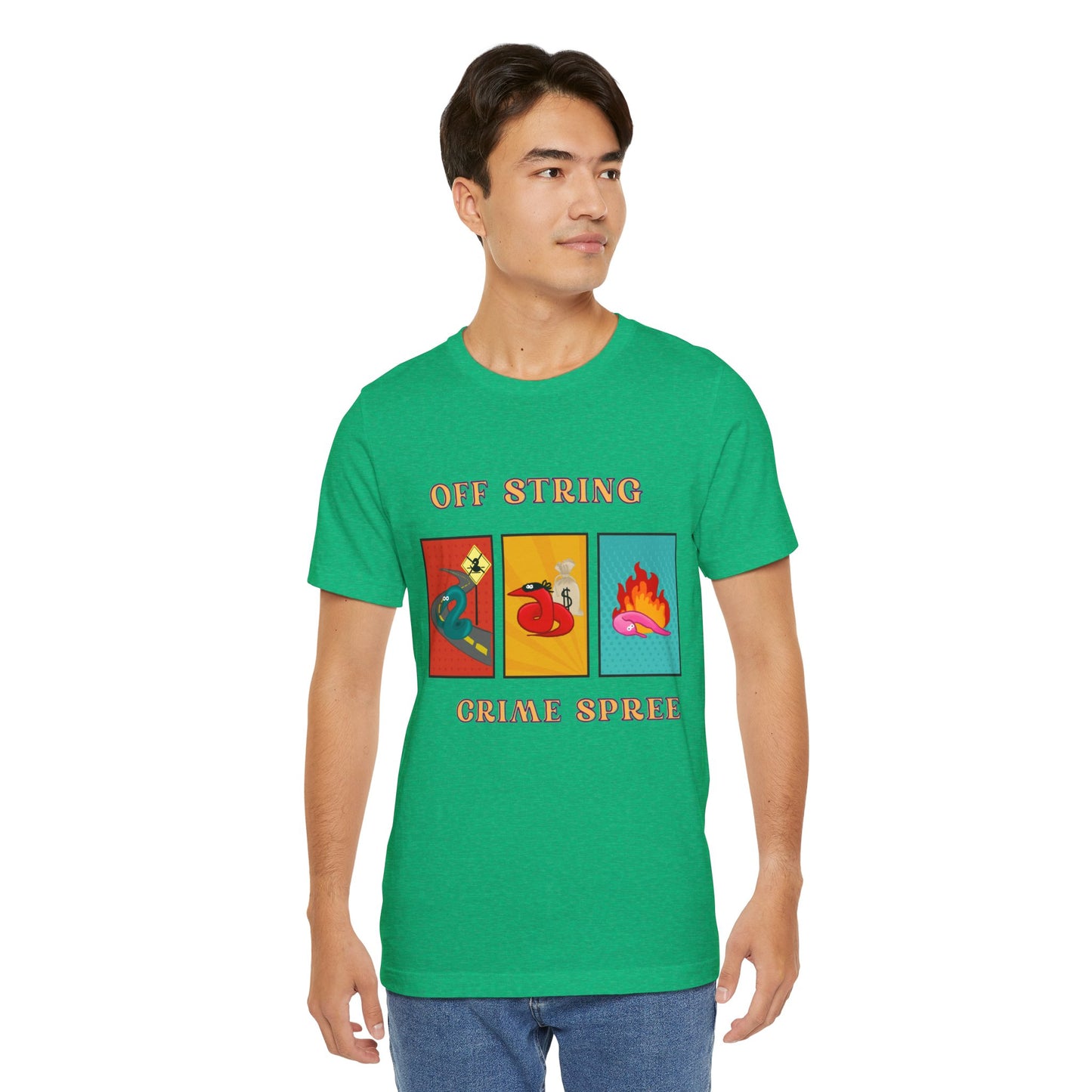 Worm on the String, Worm off the String, Crime Spree, Unisex Jersey Short Sleeve Tee