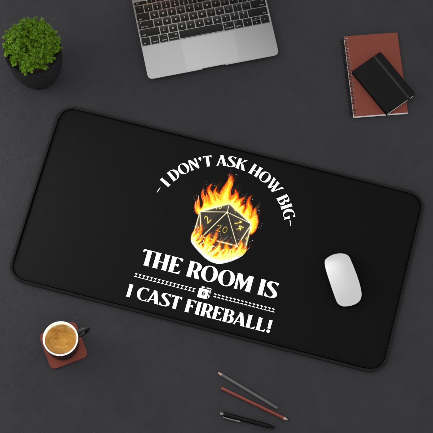 Desk Mat - DND Fireball Spell Cast Gaming Accessory