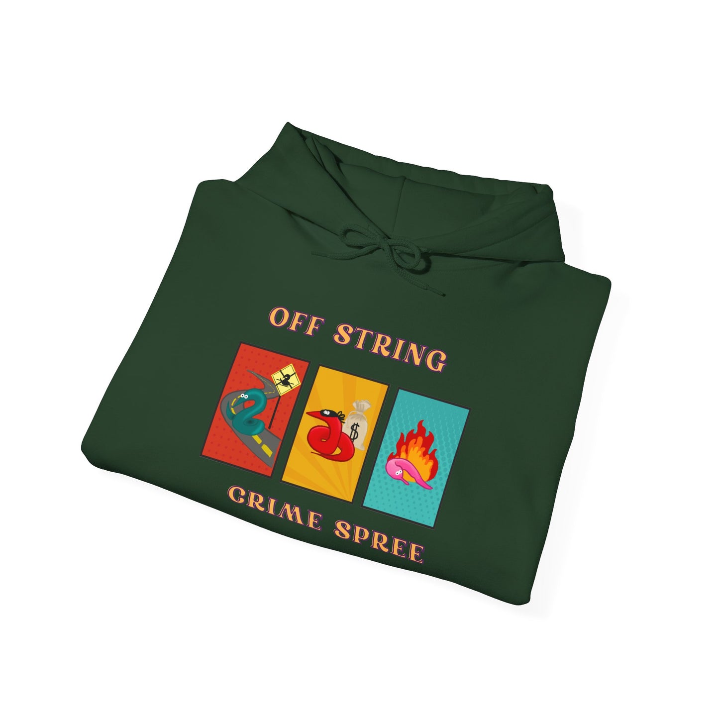 Worm off the String, Crime Spree, Unisex Heavy Blend™ Hooded Sweatshirt
