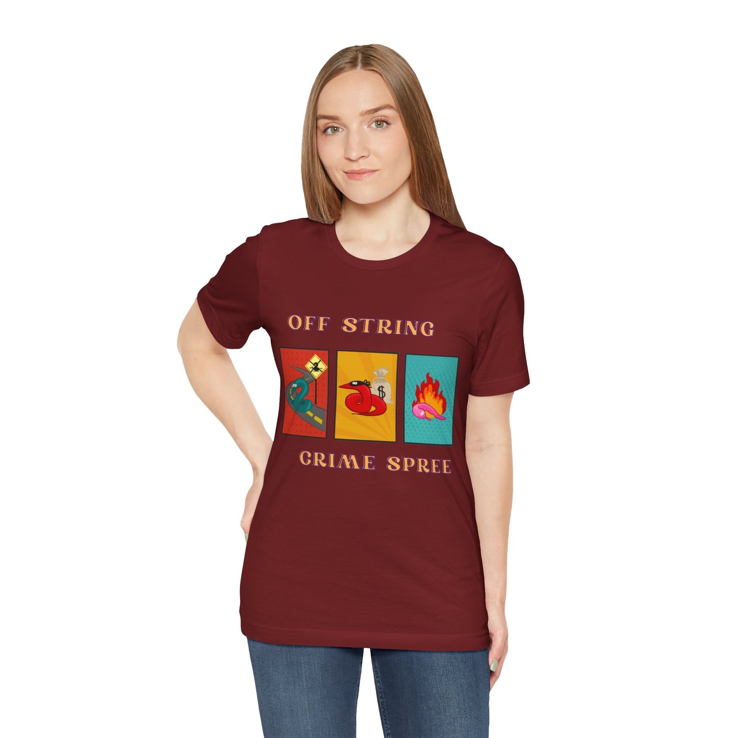 Worm on the String, Worm off the String, Crime Spree, Unisex Jersey Short Sleeve Tee