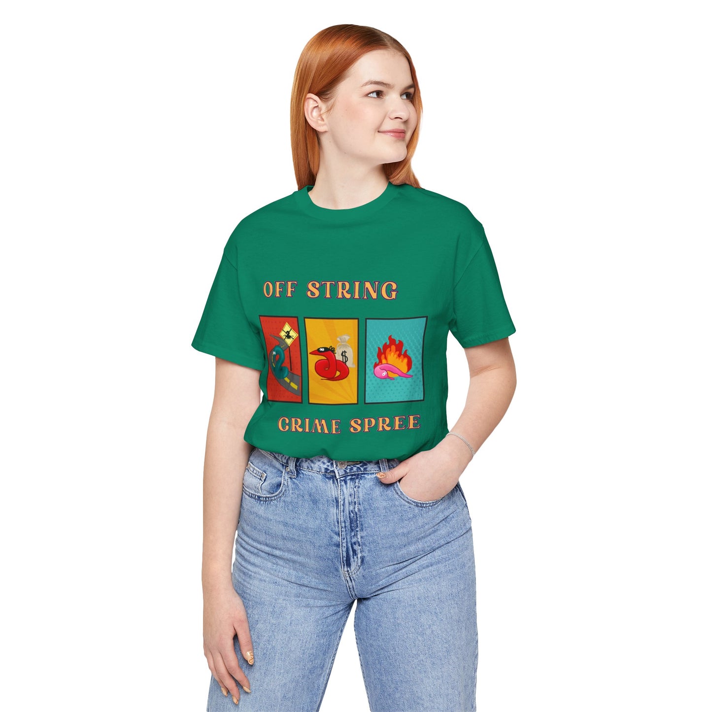 Worm on the String, Worm off the String, Crime Spree, Unisex Jersey Short Sleeve Tee