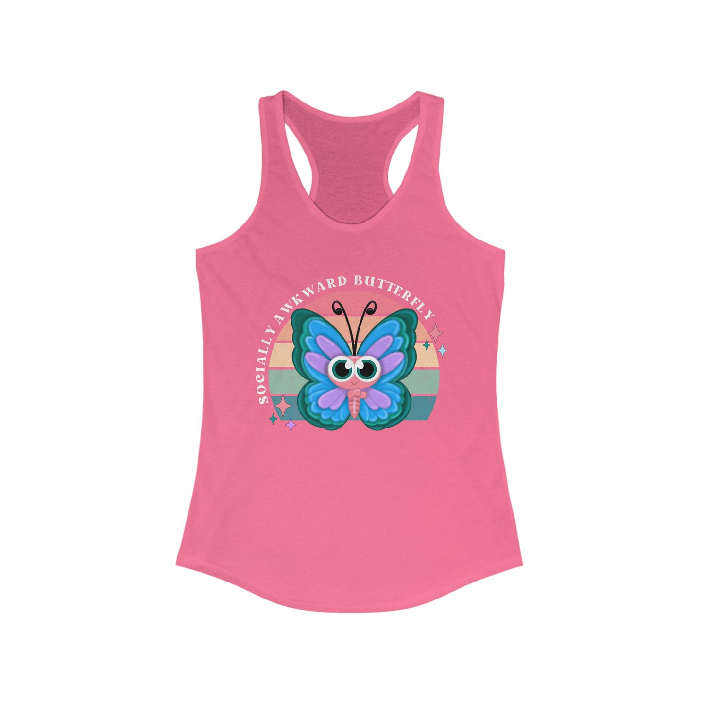 Socially Awkward Butterfly, Women's Ideal Racerback Tank