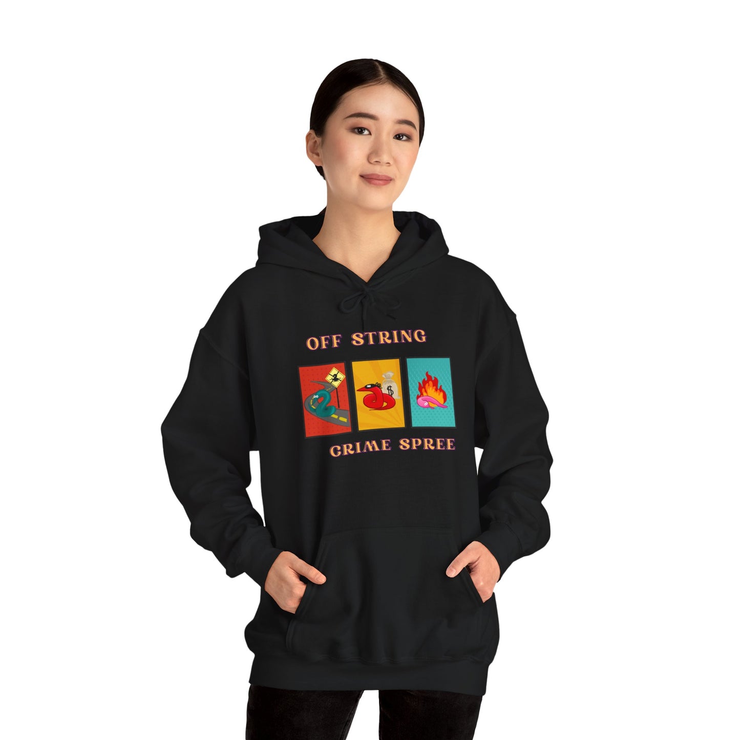 Worm off the String, Crime Spree, Unisex Heavy Blend™ Hooded Sweatshirt
