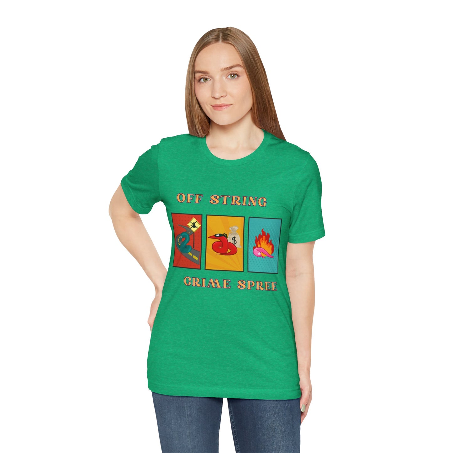 Worm on the String, Worm off the String, Crime Spree, Unisex Jersey Short Sleeve Tee